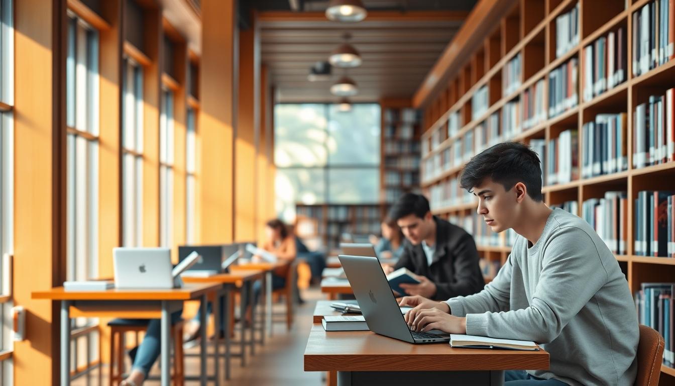 Students collaborating in study space